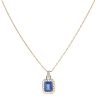 9ct Yellow Gold 0.01ct Diamond and Created Sapphire Pendant and Chain 16"