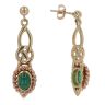 9ct Yellow and Rose Gold Clogau Emerald Drop Earrings