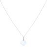 9ct White Gold 0.02ct Diamond and Blue Topaz Pendant and Chain 18"