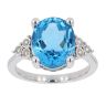 9ct White Gold 0.11ct Diamond And Topaz Ring
