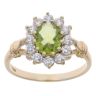 9ct Yellow Gold Peridot and Cubic Zirconia Cluster Ring