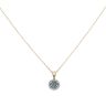 9ct Yellow Gold 0.33ct Brilliant Cut Blue And Colourless Diamond Cluster Pendant And Chain 18"