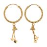 22ct Yellow Gold Tassel Hoop Earrings