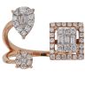 18ct Rose Gold 0.64ct Baguette And Brilliant Cut Diamond Cluster Ring