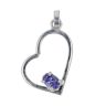 9ct White Gold Amethyst Heart Pendant