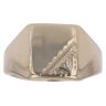 9ct Yellow Gold Patterned Square Signet Ring