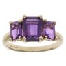 9ct Yellow Gold Amethyst Three Stone Ring