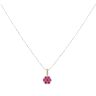 9ct Yellow Gold Created Ruby Cluster Pendant and Chain 18"