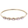 9ct Yellow Gold 0.05ct Diamond and Amethyst Hinged Bangle