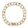 9ct Yellow Gold Patterned And Plain Curb Bracelet 8.5"