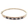 9ct Yellow Gold 0.03ct Brilliant Cut Diamond And Sapphire Bangle