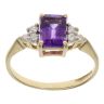 18ct Yellow Gold 0.10ct Diamond And Amethyst Ring