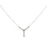 9ct White Gold Cubic Zirconia Flower Cluster Pendant and Chain 18"