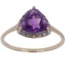 9ct Yellow Gold 0.05ct Diamond and Amethyst Cluster Ring