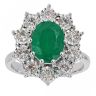 9ct White Gold 1.00ct Diamond And Emerald Cluster Ring
