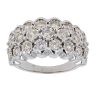 9ct White Gold 1.75cts Diamond 3 Row Ring