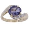 9ct Yellow Gold 0.05ct Diamond and Amethyst Solitaire Ring