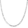 Silver Flat Figaro Chain 24"