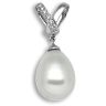 18ct White Gold 0.04ct Diamond & Pearl Pendant