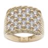 9ct Yellow Gold Cubic Zirconia Five Row Keeper Ring
