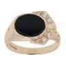 9ct Yellow Gold Onyx Fancy Buckle Ring