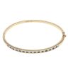 18ct Yellow Gold 0.75ct Princess Cut Diamond and Sapphire Bangle