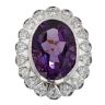 18ct Yellow And White Gold Amethyst And Diamond Cluster Ring