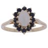 9ct Yellow Gold Sapphire and Opal Cluster Ring
