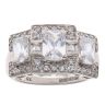 9ct White Gold Cubic Zirconia Three Stone Ring