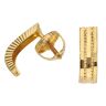 22ct Yellow Gold Grooved Stud Earrings