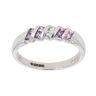 18ct White Gold 0.05ct Pink Topaz And 0.05ct Diamond Ring