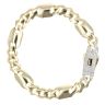 14ct Yellow Gold Monaco Flex Pave Lock Curb Bracelet 7.5"