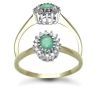 9ct Yellow Gold 0.12ct Diamond & Emerald Ring