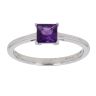 18ct White Gold Amethyst Single Stone Ring
