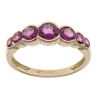 18ct Yellow Gold Garnet Seven Stone Ring