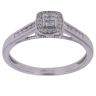 9ct White Gold 0.25ct Princess and Brilliant Cut Diamond Cluster Ring