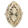 14ct Yellow Gold Patterned Oval Fancy Ring