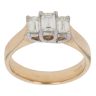 18ct Yellow Gold 0.75ct Millennium Cut Diamond Trilogy Ring