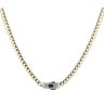 14ct Yellow Gold Monaco Classic Baguette Pave Lock Curb Chain 18"