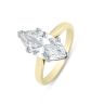 18ct Yellow Gold 3.00ct Marquise Diamond Solitaire Ring G VS And Lab Grown