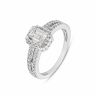 9ct White Gold 1.00ct Emerald Cut Lab Grown Diamond Halo Engagement Ring