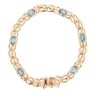 9ct Yellow Gold Blue Topaz Bracelet 7"
