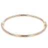 9ct Yellow, White and Rose Gold Twist Hinged Bangle