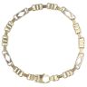 9ct Yellow and White Gold Fancy Bar Bracelet 7.5"