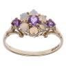 9ct Yellow Gold Amethyst and Opal Cabochon Cluster Ring