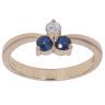 18ct Yellow Gold 0.10ct Diamond and Sapphire Trefoil Ring