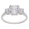 Silver Cubic Zirconia Three Stone Ring By Icesia