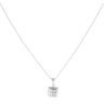 9ct White Gold 0.20ct Princess Cut Diamond Cluster Pendant And Chain 18"