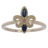 9ct Yellow and Rose Gold 0.01ct Diamond and Bohemia Blue Sapphire Clogau Ring