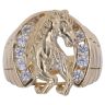 14ct Yellow and White Gold Cubic Zirconia Horseshoe Ring
